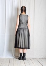 Y2K Beige Black Grunge Sheer Mesh V-Neck Midi Dress